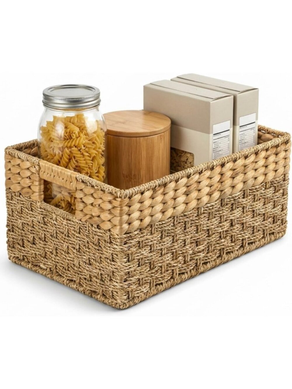 Large Seagrass Wicker Storage Basket with Handles - Stylish Home Organizer